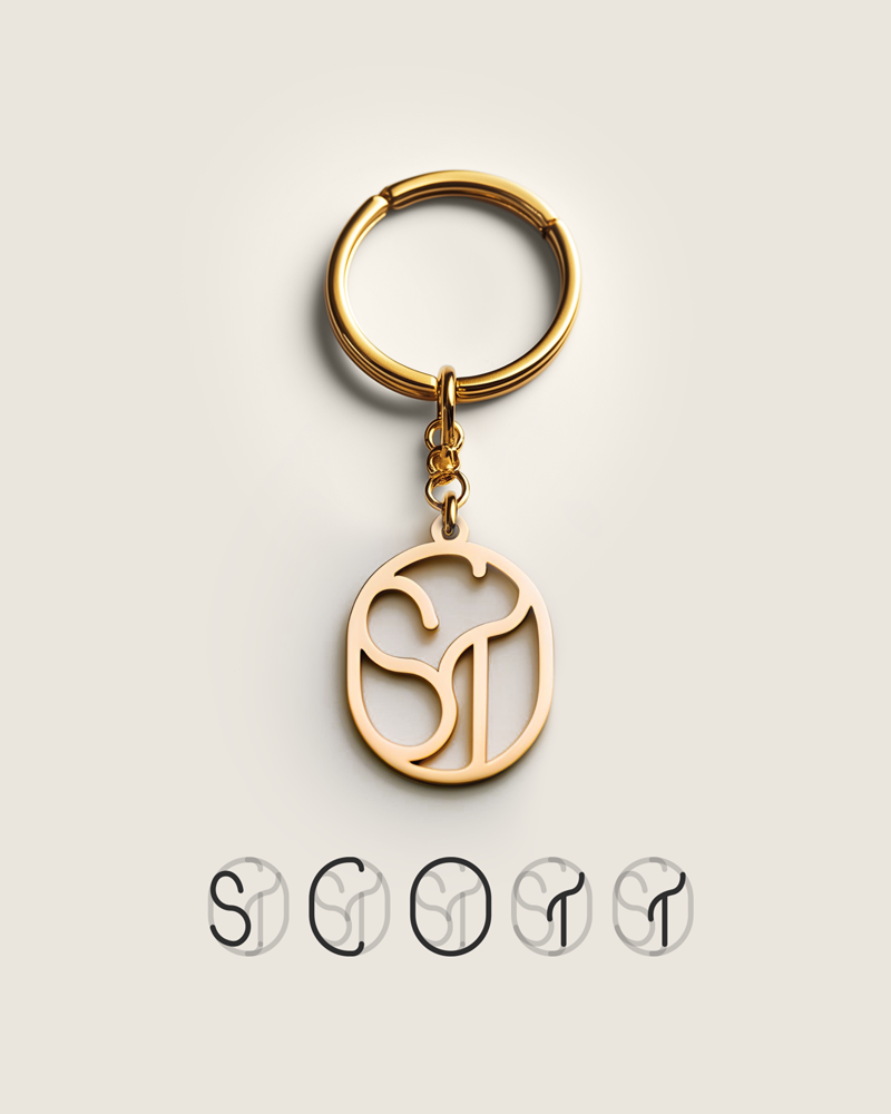 For Him & Her | Custom Monogram Keychain