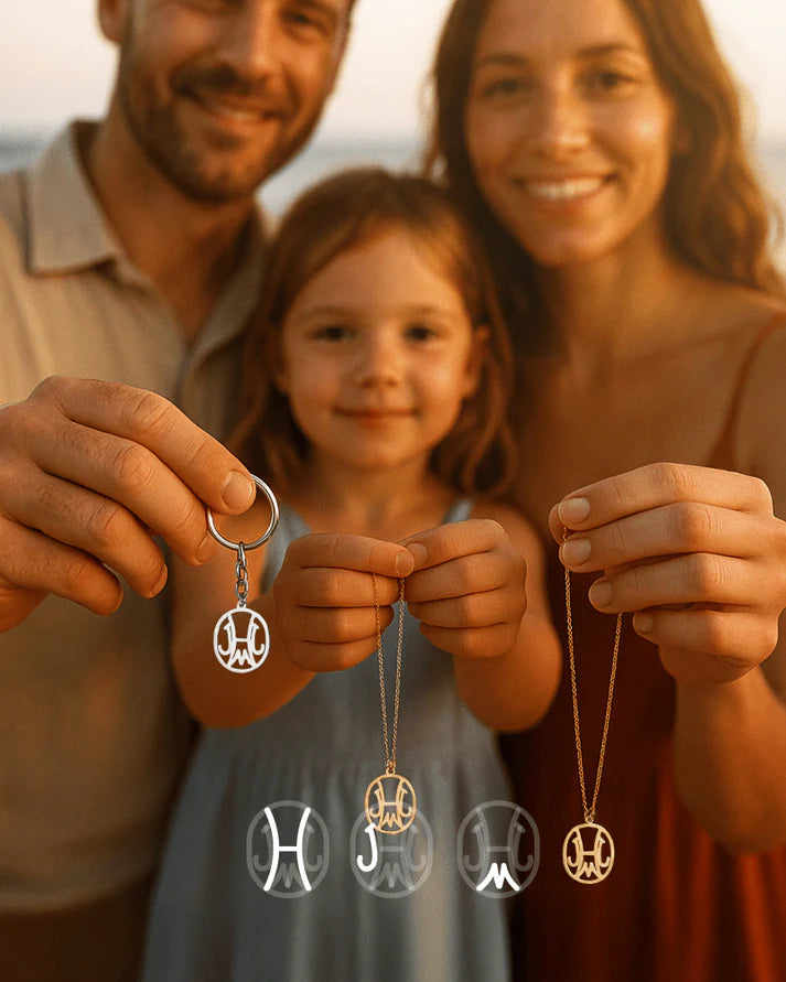 Family Initials Monogram Necklace